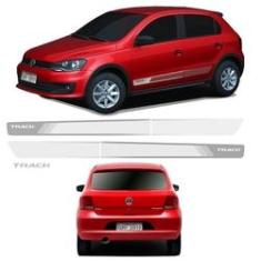 Imagem de Kit Faixa Lateral Gol Track 2013 2014 2015 2016 Adesivo Prata