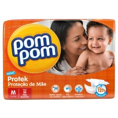 Fralda Pom Pom Protek Proteção de Mãe Tamanho M Mega 50 Unidades Peso Indicado 4 - 9kg