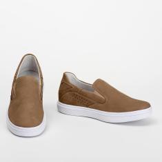 Imagem de Tênis Couro Masculino Slip on Calce Fácil Conforto-Masculino