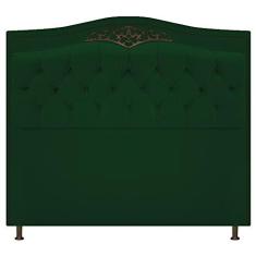 Imagem de Cabeceira Yasmim Estofada Capitonê 160 cm para Cama Quarto Box Queen Size Suede Verde - Amarena