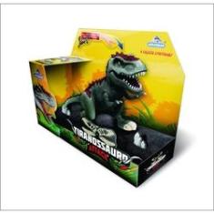 Figura - Dinossauro Rex Attack - Lança Míssil - Verde - Adijomar