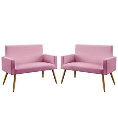 Imagem de Kit 2 Poltronas Namoradeiras Decorativas Vega Suede Rosê Aradecor