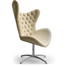 Imagem de Cadeira Decorativa Com Capitonê Big Egg Bege Giratória