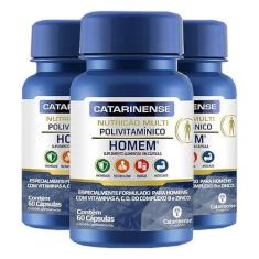 Imagem de Kit 3 Polivitamínico Homem Catarinense 60 cápsulas