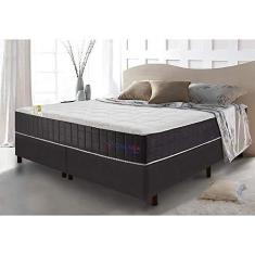 Imagem de Conjunto Cama Box Queen com Molas Ensacadas Cama inBox Cloud Cinza 158x198x67
