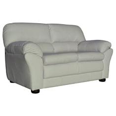 Imagem de Sofá 2 Lugares Sala de Estar Pés Madeira 160cm Laura Couro Off White - Gran Belo