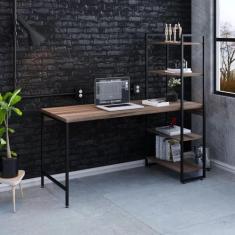 Imagem de Escrivaninha Com Estante 4 Prateleiras Estilo Industrial 150cm Active