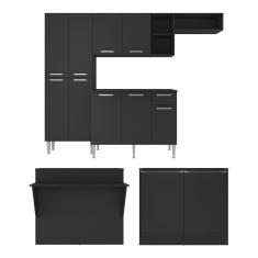 Imagem de Cozinha Completa C/ Bancada Paris Multimóveis Preta