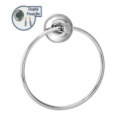 Imagem de Porta Toalha Argola Mãos Rosto Metal Inox Cromado Banheiro