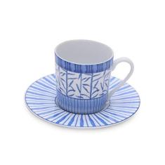 Imagem de Jogo de 6 Xícaras de Café com Pires de Porcelana Rojemac Azul