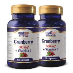 Imagem de Cranberry 500Mg + Vitamina C Vitgold Kit 2X 60 Cápsulas