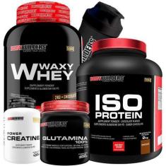 Imagem de Kit Waxy Whey 2Kg + Iso Protein 2Kg+ Power Creatina 100G + Glutamina 1