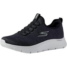 Imagem de Skechers Tênis de caminhada masculino Gowalk Flex-Athletic slip-on casual com tênis de espuma resfriada a ar, preto/branco 2, 44, Black/White 2