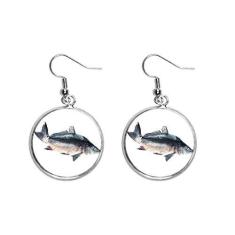 Imagem de Brinco feminino com pingente de prata para atividade de peixe oceano