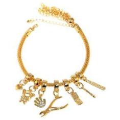Imagem de Pulseira Berloque Manicure Celular Alicate Folheado 18k