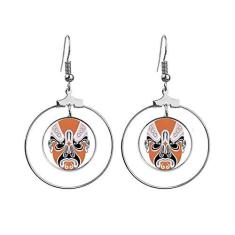 Imagem de Brincos faciais de ópera de Pequim com argola pendente, joia circular