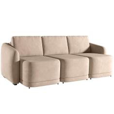 Imagem de Sofá Cama Casal Para Sala 306cm Polska K04 Veludo Bege - Mpozenato