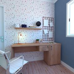 Imagem de Conjunto de Mesa com Gaveteiro de Escritório Corp Carvalho Mel