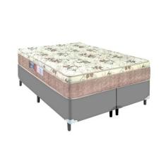 Imagem de Cama Box Cinza Queen Colchão Nápoles Espuma D33 Portobel