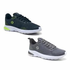 Imagem de Kit 2 Tênis Masculino Amortecedor Gel Academia Caminhada - It Shoes, 4