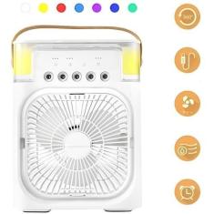 Imagem de Ventilador Umidificador Ar Portatil 3 Velocidades Led Usb - ZEM