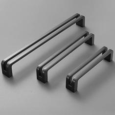 Imagem de Guolich Pacote com 2 furos centrais 3,77" (96 mm) puxadores de cozinha quarto varanda, puxadores de gaveta quadrados de liga de zinco ferragens modernas (ouro, 96 mm 9,6 cm)