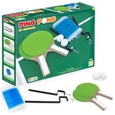 Mesa de Ping Pong Dobrável Profissional Tamanho Padrão com Rede Raquetes e  2 Bolas 274x152,5x76 cm Verde 