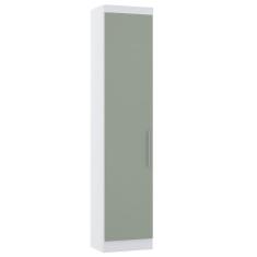 Imagem de Guarda Roupa Sapateira Modulado 50cm 1 Porta Alpes Luciane Móveis Branco Pf Com Verde Pf