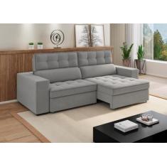 Imagem de Sofá Retrátil Reclinável 2 Lug Com Molas Ensacadas 2,18M Lara Veludo C