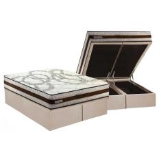 Imagem de Conjunto Box Baú King Colchão Espuma Paropas D45 Resiste Hotel Douface + Base Crc Suede Clean (193x203)