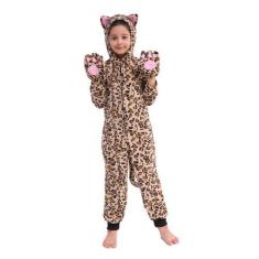 Imagem de Fantasia Wizland Leopard para crianças, macacão Cheetah, tamanho 4-6