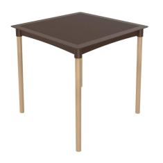 Imagem de Mesa em Rattan com Pés em Madeira Grifit Chocolate