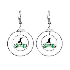 Imagem de Brincos de texto esportivos de futebol americano com penalidade, argola pendurada, joia circular