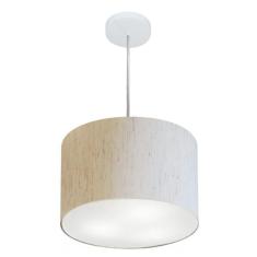 Imagem de Lustre Cilíndrico Md-4211 Tecido 35X25cm Bivolt Linho Bege