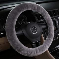 Imagem de Capa de volante automotiva de lã genuína antiderrapante universal para 15 polegadas da MLOVESIEMLOVESIE MLT21630