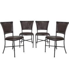 Imagem de 4 Cadeiras Gramado Tabaco Sala De Jantar Em Fibra Sintética