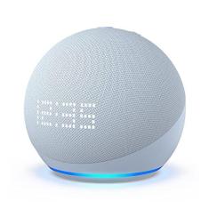 Imagem de Echo Dot 5ª geração com Relógio | Smart speaker com Alexa | Cor Azul Claro