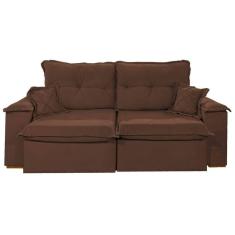Imagem de Sofá Atlanta 4 Lugares Retrátil e Reclinável 230cm Tecido Veludo União Cor Marrom