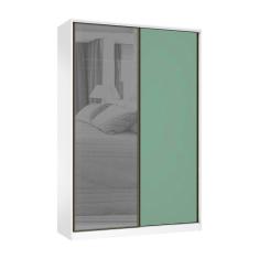 Imagem de Guarda Roupa 2 Portas 159cm Prata Branco Com Verde Jade