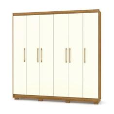 Imagem de Guarda Roupa Casal 6 Portas e 6 Gavetas Recife Nature/Champanhe - Pallazio
