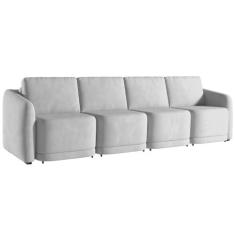 Imagem de Sofá Cama para Sala de Estar 5 Lugares 436cm Montserrat K01 Veludo Cinza - Lyam Decor