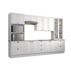 Imagem de Cozinha Modulada Henn Americana 8 Peças (2 Armários + 2 Balcões + 2 Paneleiros + 2 Complementos) C8P02 Branco