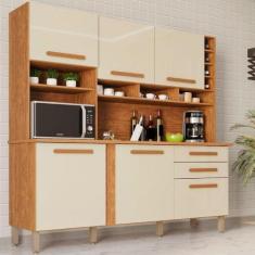 Imagem de Armário De Cozinha 6 Portas 2 Gavetas Alexia Top Imop Móveis Cinamomo 
