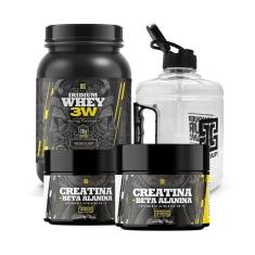 Imagem de Kit Whey Protein 3W + 2x Creatina c/ Beta Alanina 150g + Galão 1,5L - Iridium Labs-Unissex