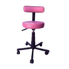 Imagem de Cadeira mocho potogolo com base em aço e rodizios corano rosa