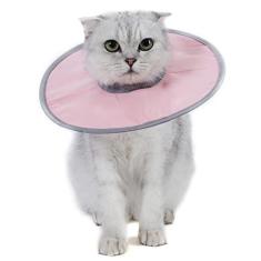 Imagem de Domary Coleira Cone para Gato Stop Lamber Coleira de Recuperação de Pescoço com Nervuras Ajustáveis