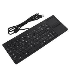 Imagem de Teclado USB Com Fio Integrado Touchpad HUB Port 86 Teclas Mudo Teclado Ultrafino para Mesa de Notebook