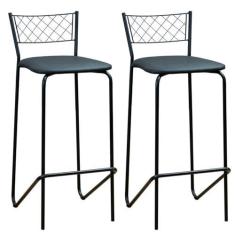 Imagem de Conjunto 2 Banquetas 88cm Preto/preto News