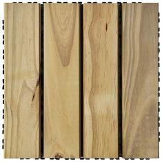 Imagem de Deck de Madeira Modular Base Plástica Isabela Revestimentos 30cm x 30cm (Placa) Pinus Tratado