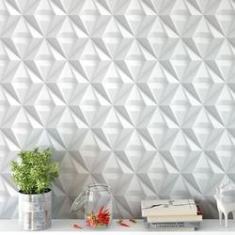 Imagem de Papel De Parede Para Quarto E Sala Gesso Triangular 3D Com Efeitos De Sombras